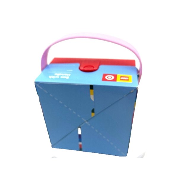 LEGO x Target Collab 4-Stud Red Stackable Brick Storage Box w/ Pink Handle) - Picture 8 of 11